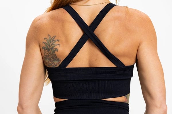 Essentials Cross Back Sports Bra - Black Women&#39;s Sports Bra