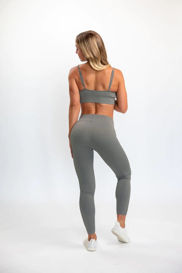 Classic Ribbed Leggings - Gray