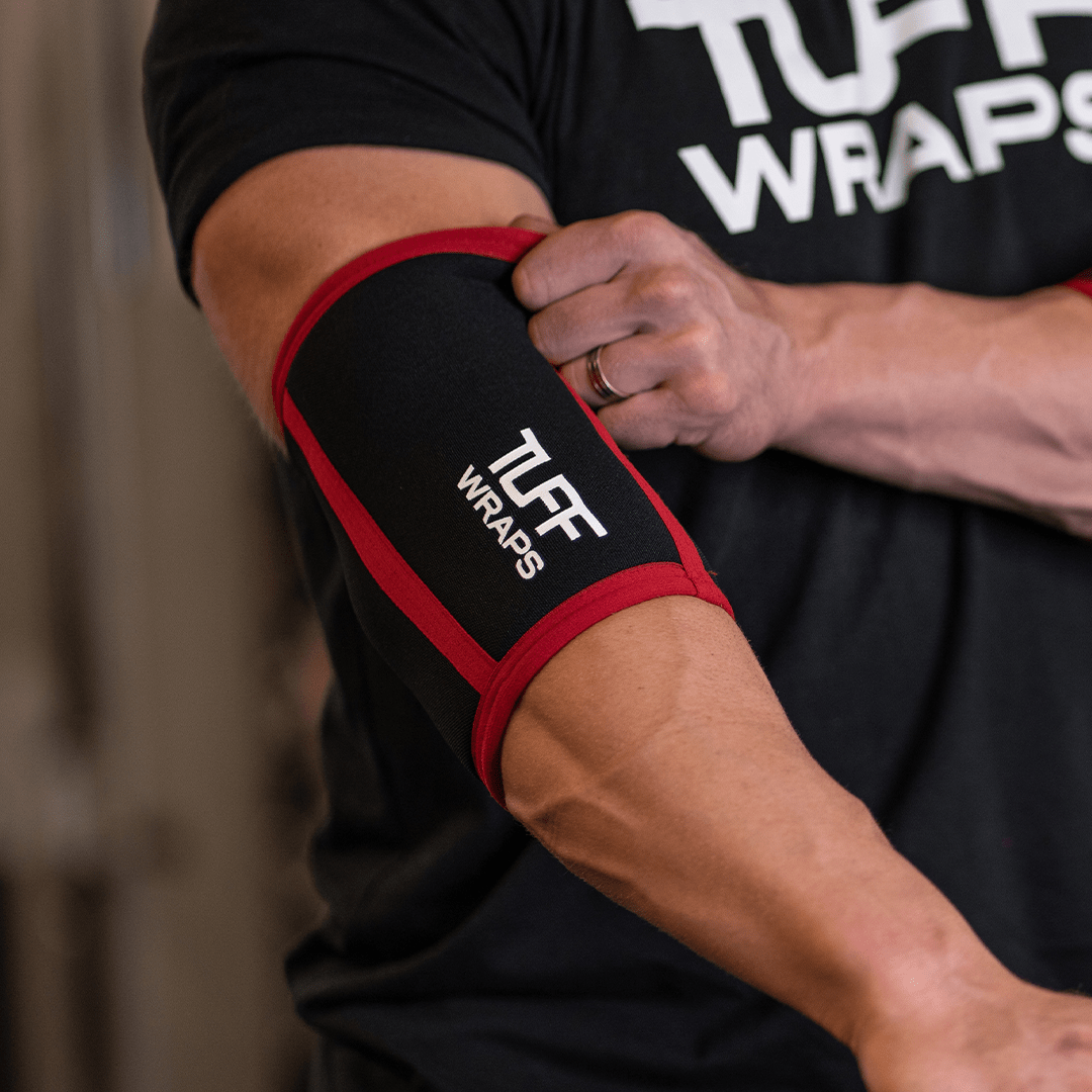 TUFF Power Series 7mm Elbow Sleeves (Black/Red) elbow supports