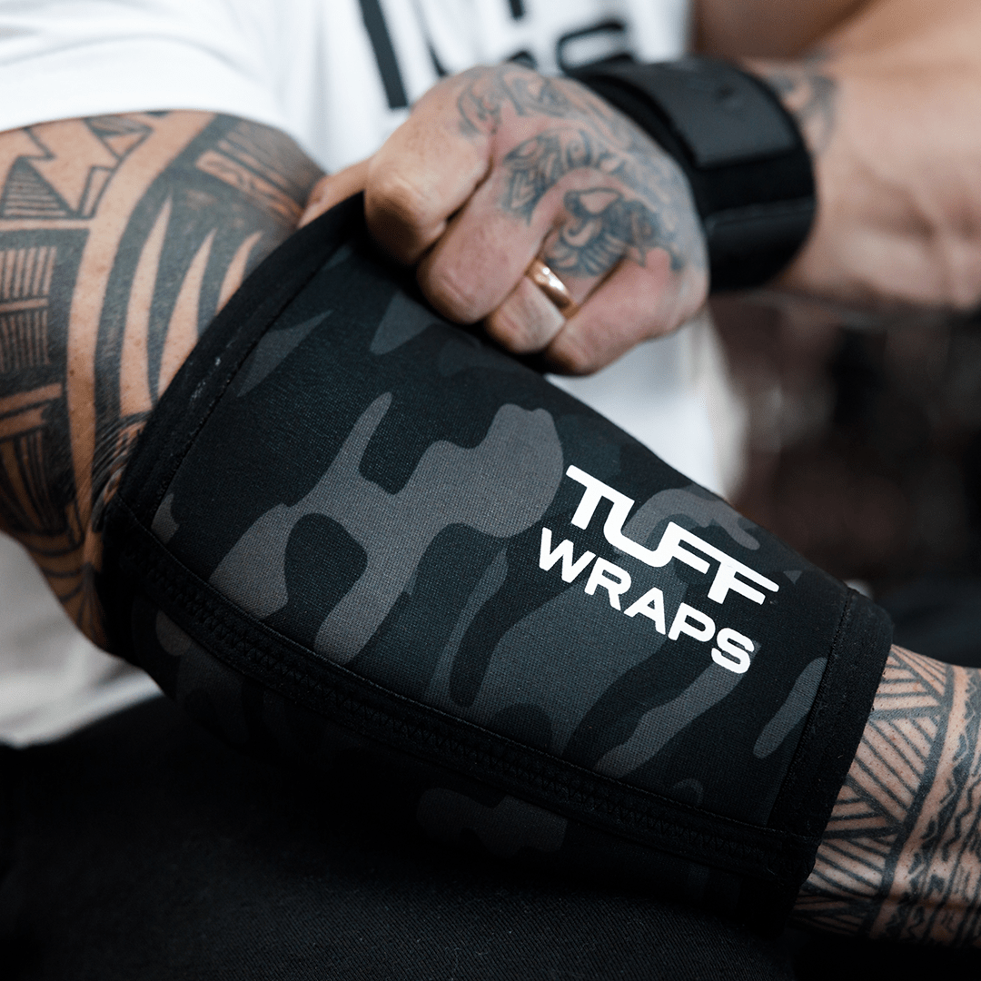TUFF Power Series 7mm Elbow Sleeves (Black Camo) elbow supports
