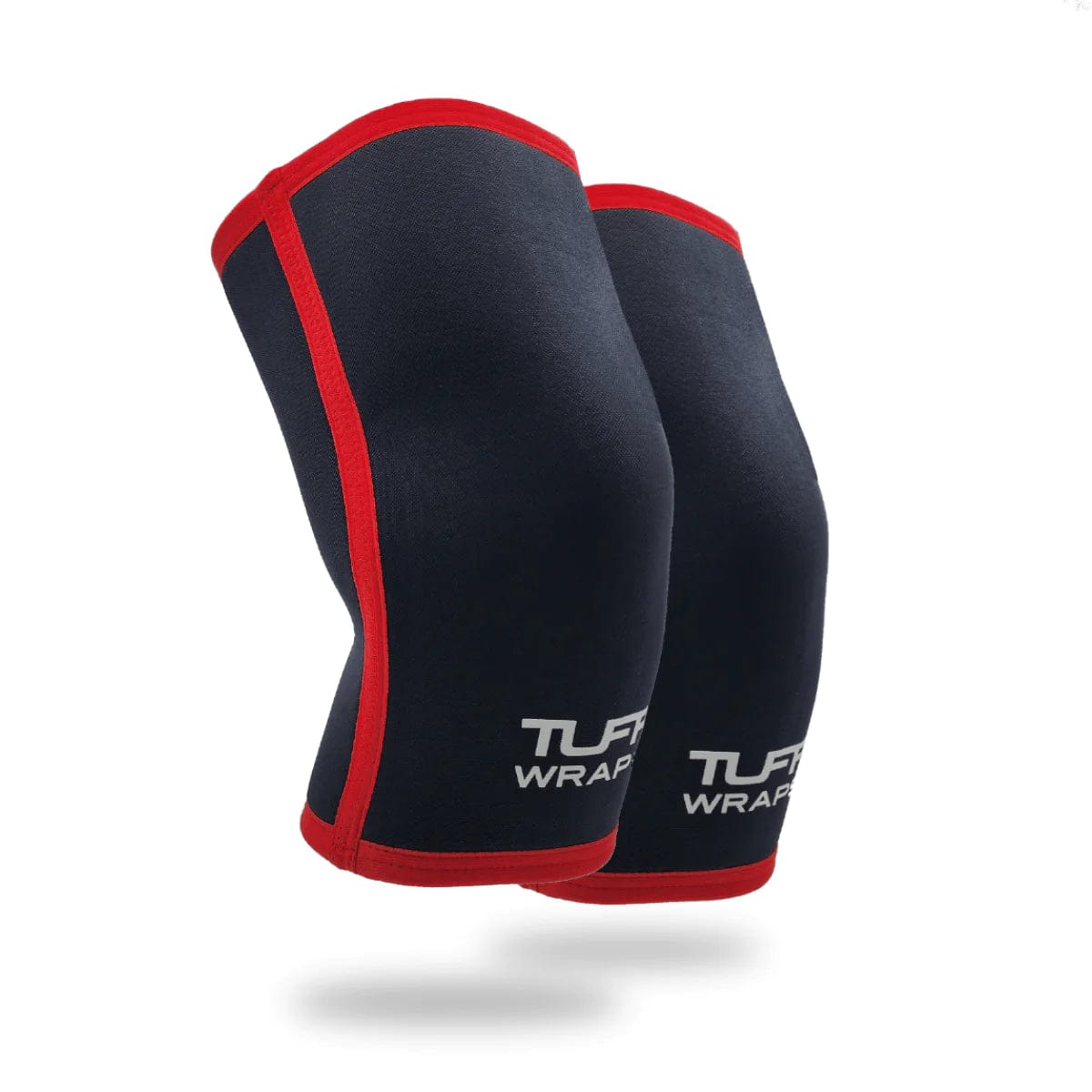 TUFF 7mm Competition Knee Sleeves (Black/Red) Knee Sleeves