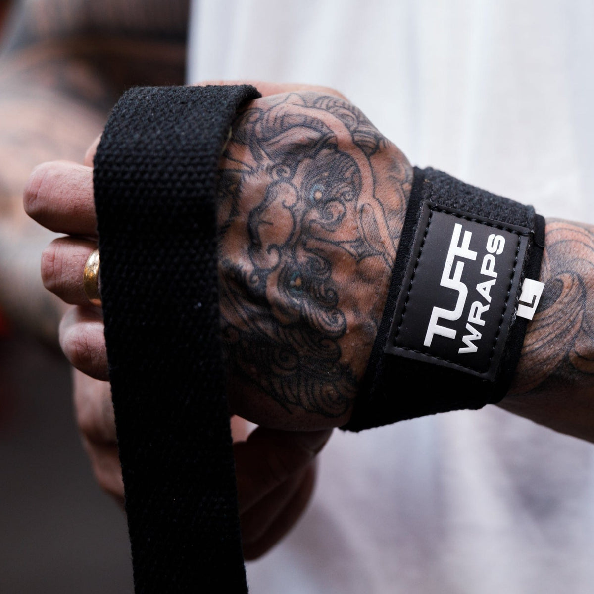 TUFF Cotton Lifting Straps With Neoprene - All Black Lifting Straps
