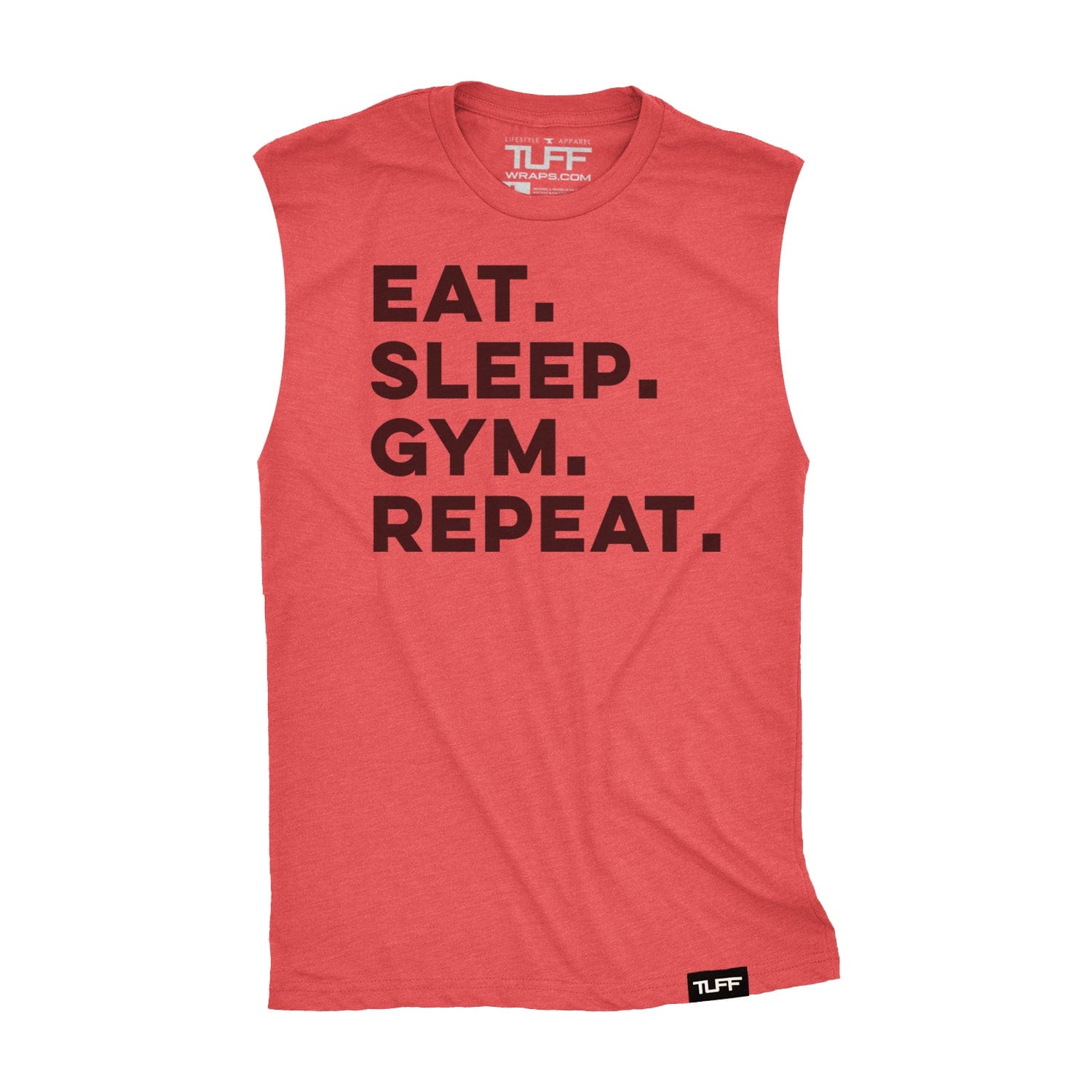 Eat. Sleep. Gym. Repeat. Raw Edge Muscle Tank Men's Tank Tops