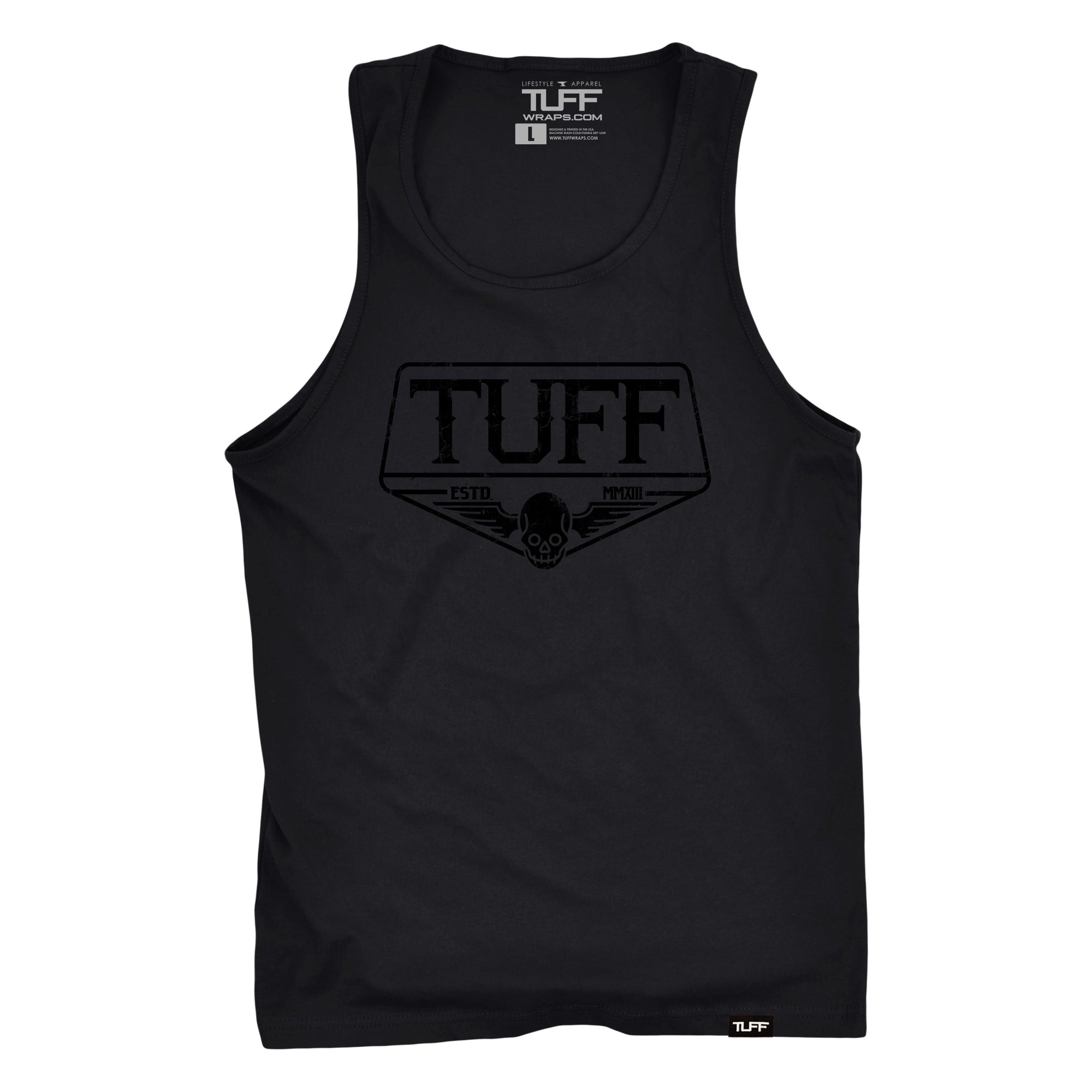 TUFF Blackout Skull Wings Tank Men's Tank Tops