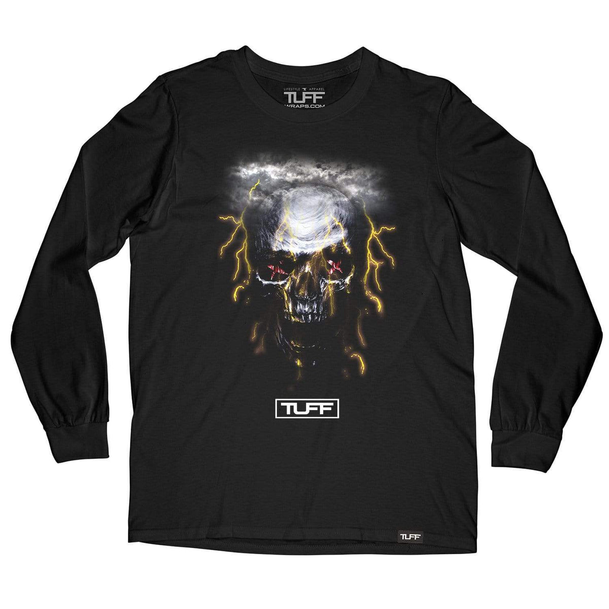 TUFF Lightning Skull Long Sleeve Tee Men&#39;s Long Sleeve T-Shirt